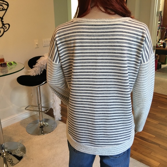 Textured & Striped Sweatshirt - Picture 4 of 4